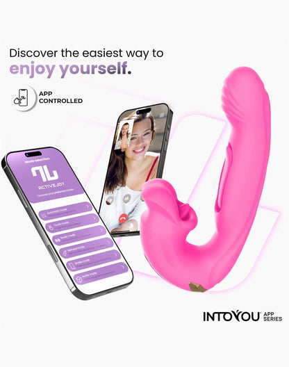 IY - Bimby - Knabbelende en Dubbel Tapping Vibrator - App Control - Roze-Erotiekvoordeel.nl
