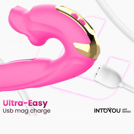 IY - Bimby - Knabbelende en Dubbel Tapping Vibrator - App Control - Roze-Erotiekvoordeel.nl