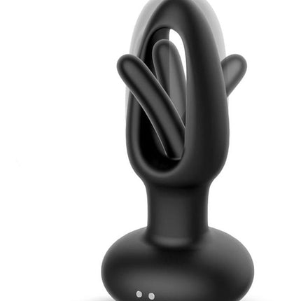 IY Sasha - Vibrerende Buttplug met Bewegend Tongetje en Afstandsbediening - Zwart-Rimbastore.com