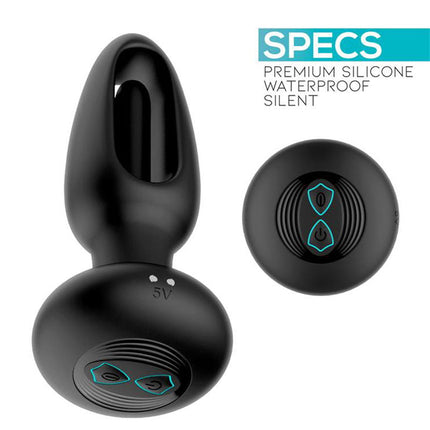 IY Sasha - Vibrerende Buttplug met Bewegend Tongetje en Afstandsbediening - Zwart-Rimbastore.com