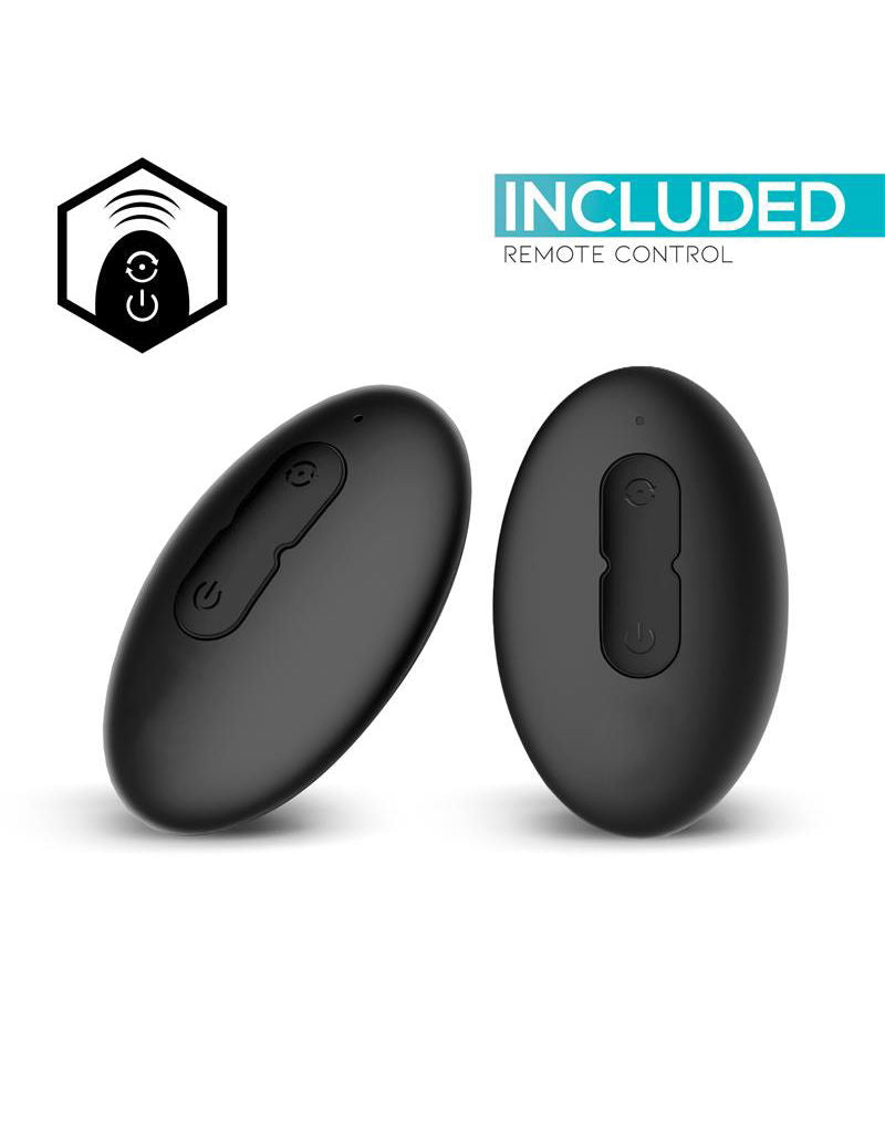 IY Sasha - Vibrerende Buttplug met Bewegend Tongetje en Afstandsbediening - Zwart-Erotiekvoordeel.nl