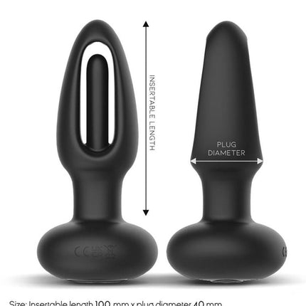 IY Sasha - Vibrerende Buttplug met Bewegend Tongetje en Afstandsbediening - Zwart-Rimbastore.com