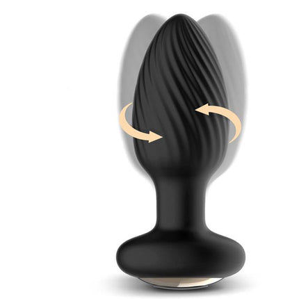 IY Drago - Vibrerende Buttplug - 360° Twister Beweging met Afstandsbediening - Zwart-Rimbastore.com