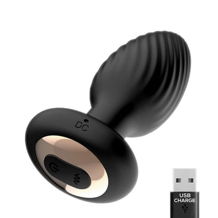 IY Drago - Vibrerende Buttplug - 360° Twister Beweging met Afstandsbediening - Zwart-Rimbastore.com