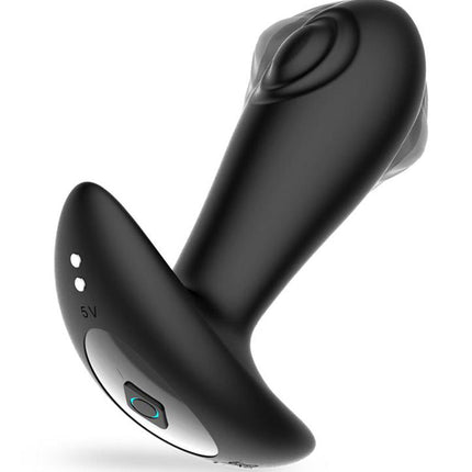 IY Milton - Vibrerende Buttplug met Dubbele Klopfunctie en Afstandsbediening - Zwart-Rimbastore.com