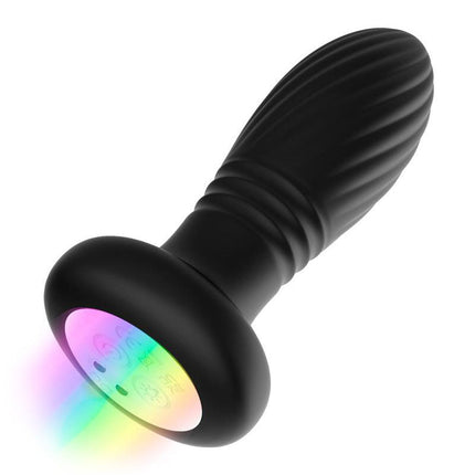 IY Tainy - Stotende Buttplug met Ledverlichting en Afstandsbediening - Zwart-Rimbastore.com