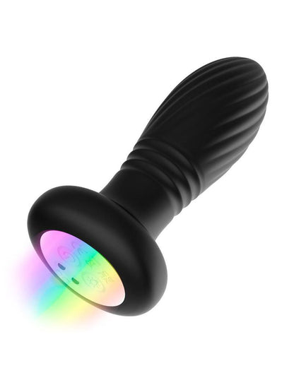 IY Tainy - Stotende Buttplug met Ledverlichting en Afstandsbediening - Zwart-Rimbastore.com