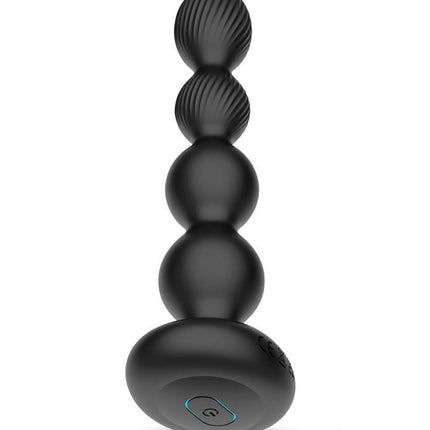 IY Mouve - Roterende en Vibrerende Geribbelde Buttplug met Afstandsbediening - 2 motoren - Zwart-Rimbastore.com