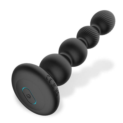 IY Mouve - Roterende en Vibrerende Geribbelde Buttplug met Afstandsbediening - 2 motoren - Zwart-Rimbastore.com