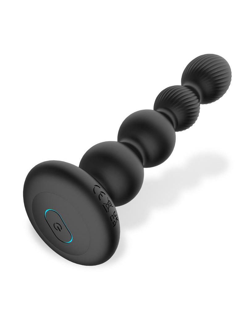 IY Mouve - Roterende en Vibrerende Geribbelde Buttplug met Afstandsbediening - 2 motoren - Zwart-Rimbastore.com