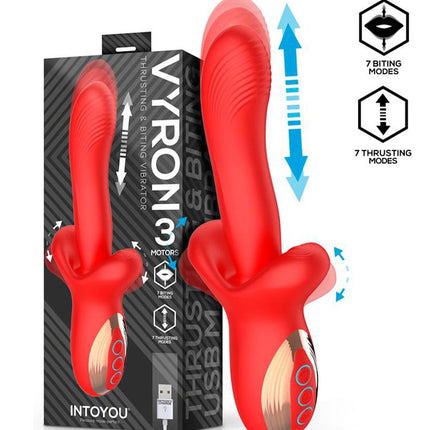 IY - Vyron - Stotende & Knabbelende Vibrator - Rood-Rimbastore.com