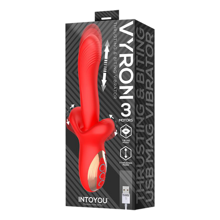 IY - Vyron - Stotende & Knabbelende Vibrator - Rood-Rimbastore.com