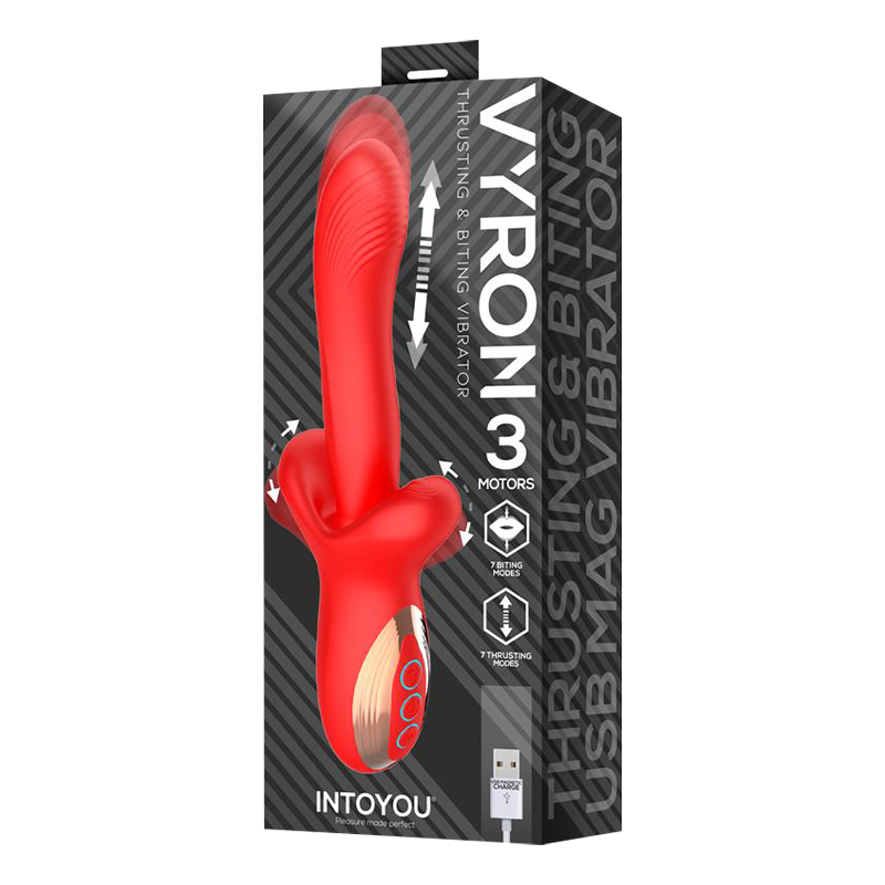 IY - Vyron - Stotende & Knabbelende Vibrator - Rood-Rimbastore.com