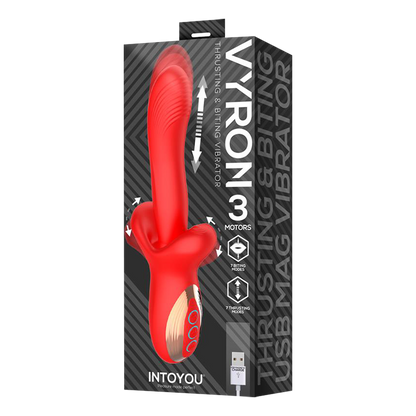 IY - Vyron - Stotende & Knabbelende Vibrator - Rood-Rimbastore.com