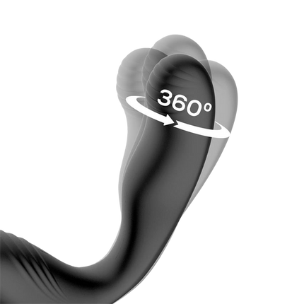 IY - Bruce - Prostatamassagegerät 360° – Mit doppeltem Penisring – Schwarz