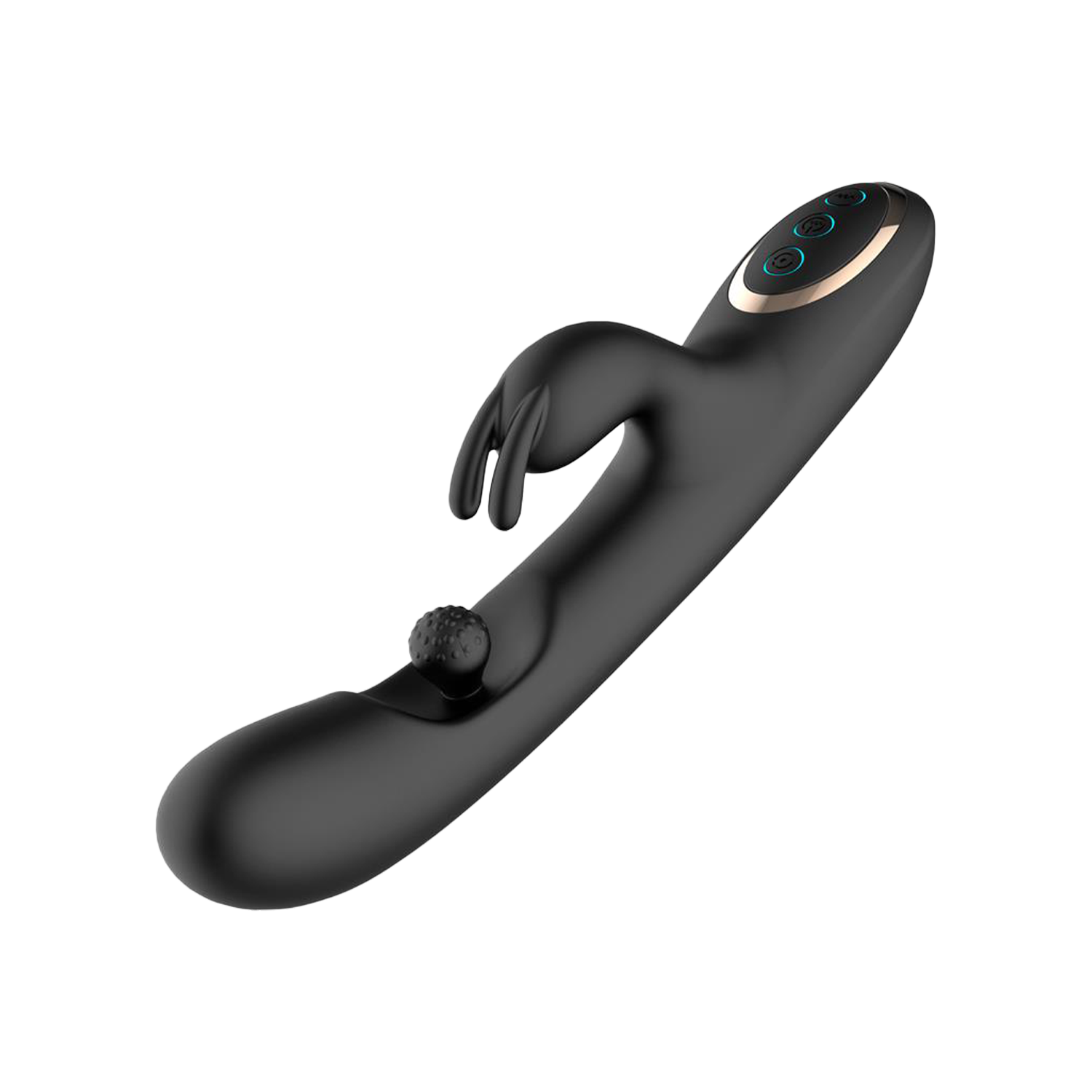 IY - Patty - Rabbit Vibrator met Roterende Bal - Zwart-Erotiekvoordeel.nl