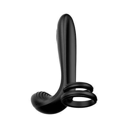 IY - Synkox - Girth Gainer - Vibrerende Verdikkende Penis Sleeve met Afstandsbediening - Zwart-Erotiekvoordeel.nl