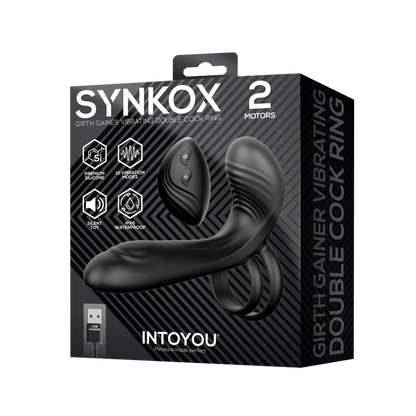 IY - Synkox - Girth Gainer - Vibrerende Verdikkende Penis Sleeve met Afstandsbediening - Zwart-Erotiekvoordeel.nl