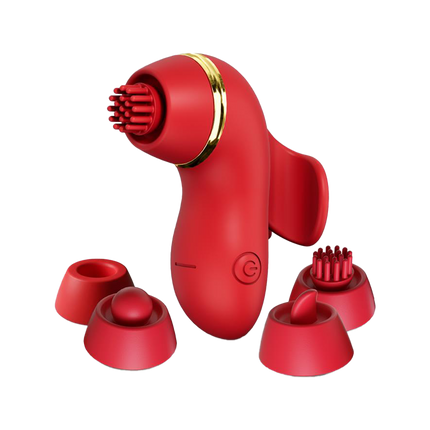 IY- Beeny - Multifunctionele vibrator - Met 4 Opzetstukjes - Rood-Erotiekvoordeel.nl