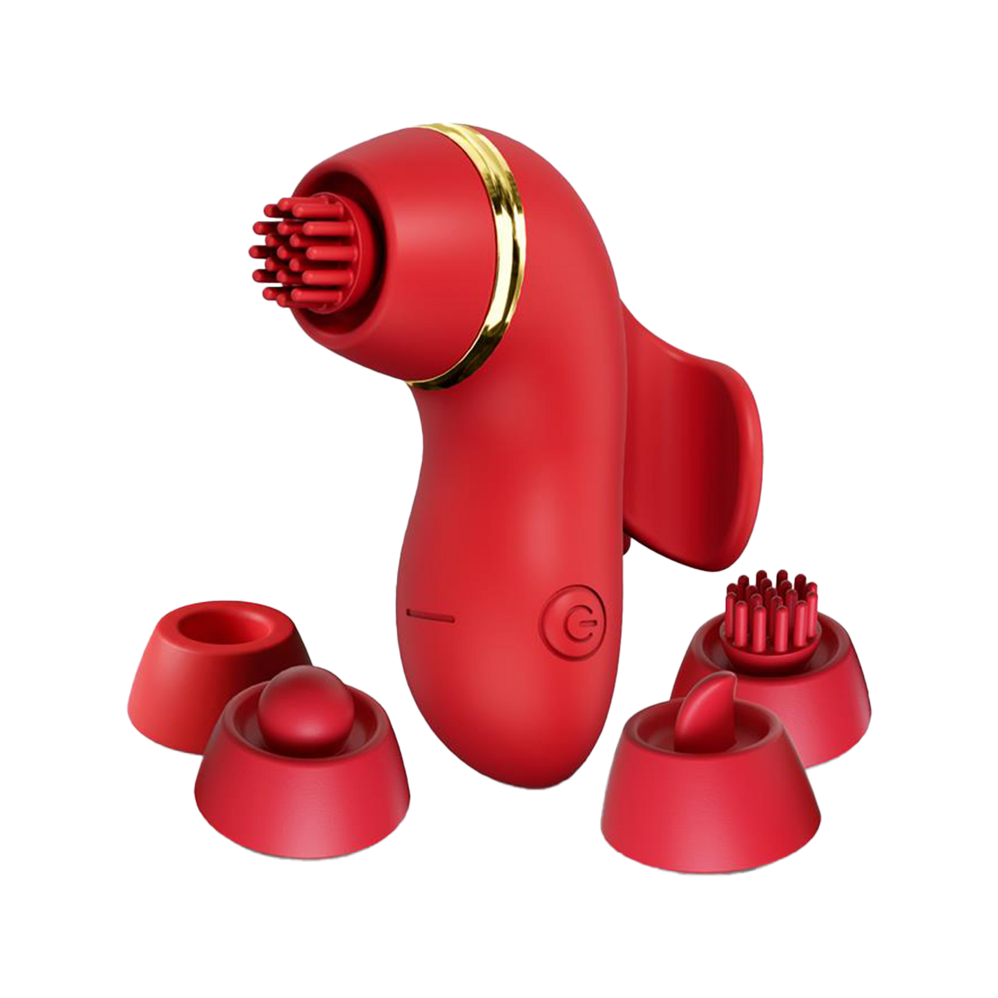IY- Beeny - Multifunctionele vibrator - Met 4 Opzetstukjes - Rood-Erotiekvoordeel.nl