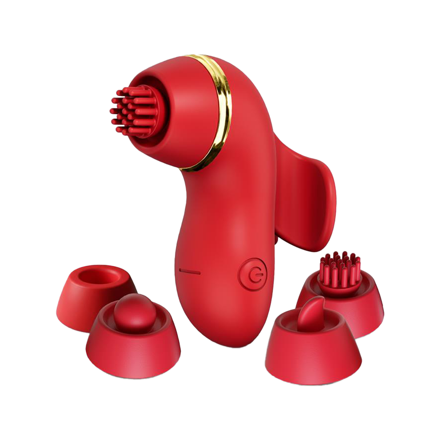 IY- Beeny - Multifunctionele vibrator - Met 4 Opzetstukjes - Rood-Erotiekvoordeel.nl