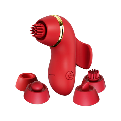IY- Beeny - Multifunctionele vibrator - Met 4 Opzetstukjes - Rood-Erotiekvoordeel.nl