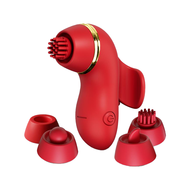 IY- Beeny - Multifunctionele vibrator - Met 4 Opzetstukjes - Rood-Erotiekvoordeel.nl