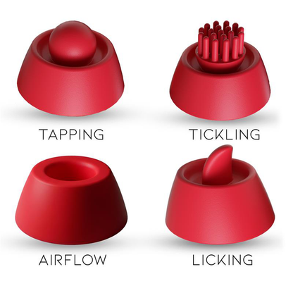 IY- Beeny - Multifunctionele vibrator - Met 4 Opzetstukjes - Rood-Erotiekvoordeel.nl