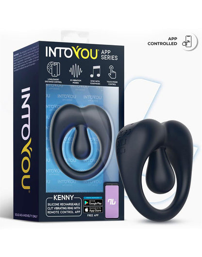 IY - Kenny - Anillo para el pene con estimulador del clítoris - Control mediante aplicación - Azul noche