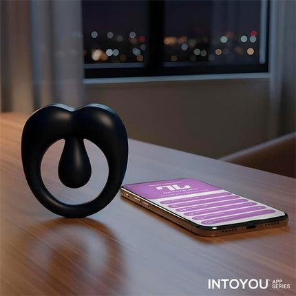IY - Kenny - Cockring avec stimulateur clitoridien - Contrôle via application - Bleu nuit
