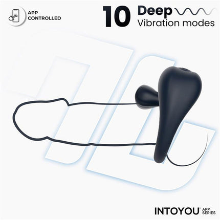 IY - Kenny - Cockring avec stimulateur clitoridien - Contrôle via application - Bleu nuit