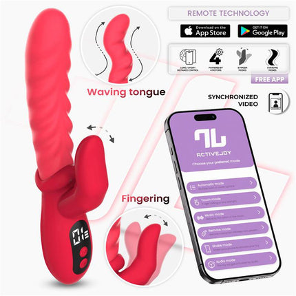 IY - Tingly - Vibrador ondulante con dedo - Control por app - Rosa