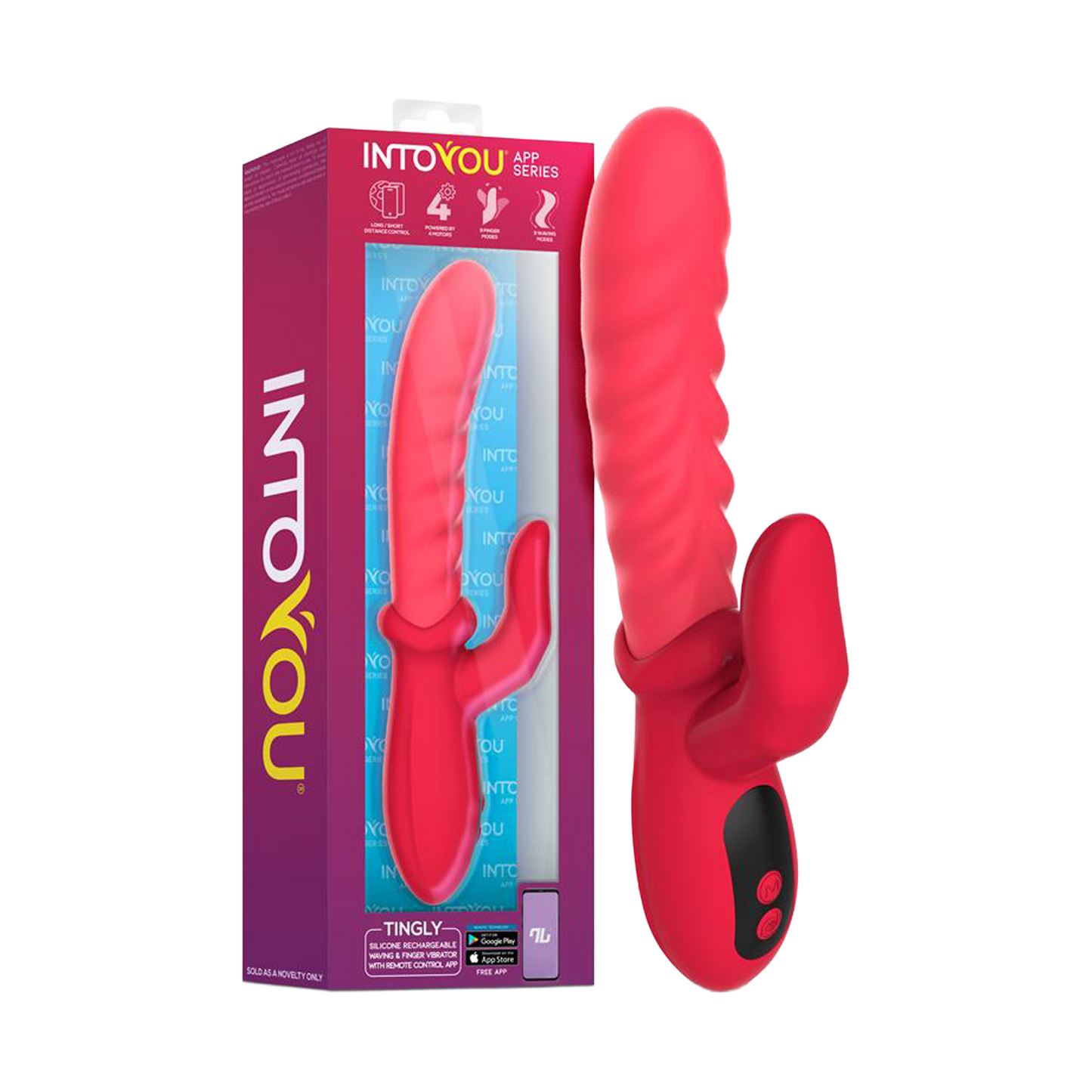 IY – Tingly – Vibrator mit Finger und Wellenfunktion – App-Steuerung – Rosa