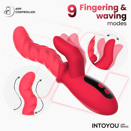 IY - Tingly - Vibrador ondulante con dedo - Control por app - Rosa