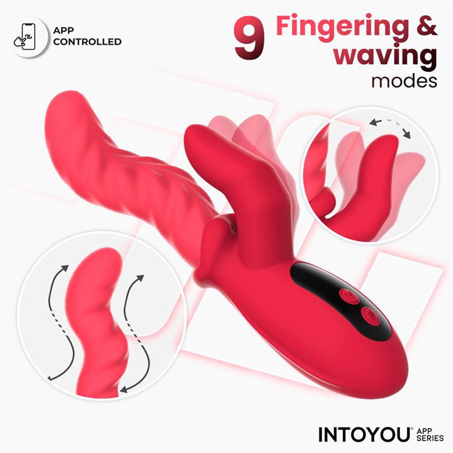 IY – Tingly – Vibrator mit Finger und Wellenfunktion – App-Steuerung – Rosa