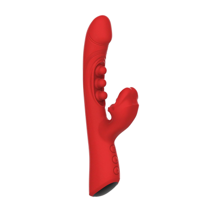 IY – Trixy – Dreifach pulsierender Rabbit-Vibrator mit leckender Zunge – App-Steuerung – Rot