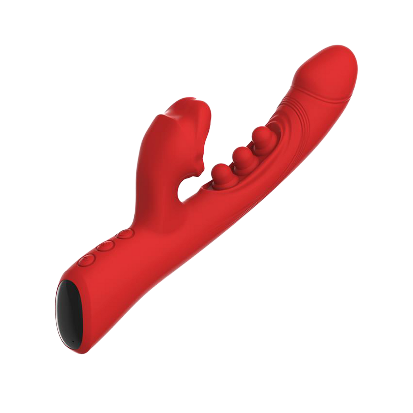 IY – Trixy – Dreifach pulsierender Rabbit-Vibrator mit leckender Zunge – App-Steuerung – Rot