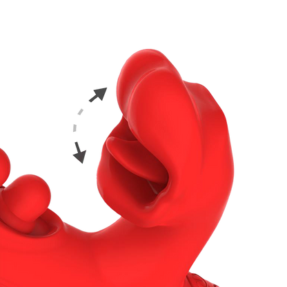 IY – Trixy – Dreifach pulsierender Rabbit-Vibrator mit leckender Zunge – App-Steuerung – Rot