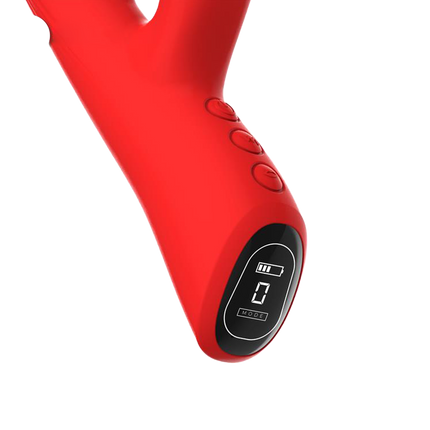 IY - Trixy - Vibrador Rabbit triple con lengua lamida - Control por app - Rojo