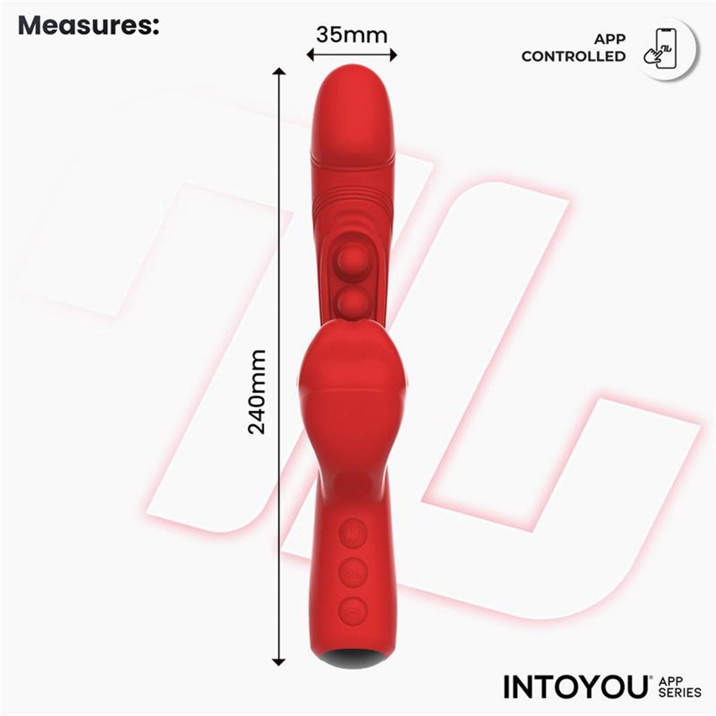 IY – Trixy – Dreifach pulsierender Rabbit-Vibrator mit leckender Zunge – App-Steuerung – Rot