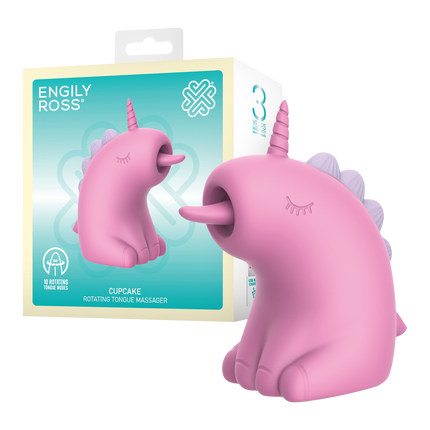 ER - Cupcake Unicorn - Clitoris Vibrator met 360° Roterende Tong - Roze-Erotiekvoordeel.nl