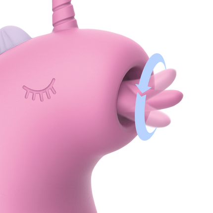 ER - Cupcake Unicorn - Clitoris Vibrator met 360° Roterende Tong - Roze-Erotiekvoordeel.nl