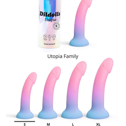 Love to Love - Utopia - Dildolls - Gladde Dildo - Roze/Violet/Blauw-Erotiekvoordeel.nl