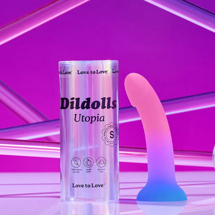Love to Love - Utopia - Dildolls - Gladde Dildo - Roze/Violet/Blauw-Erotiekvoordeel.nl