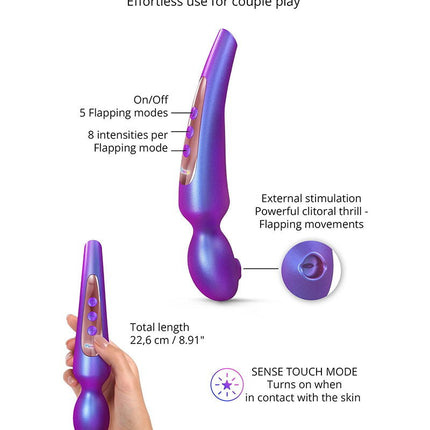 Love to Love - Pleaser - Wand Vibrator met Flapper Functie - Iridescent Night-Erotiekvoordeel.nl