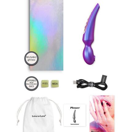 Love to Love - Pleaser - Wand Vibrator met Flapper Functie - Iridescent Night-Erotiekvoordeel.nl