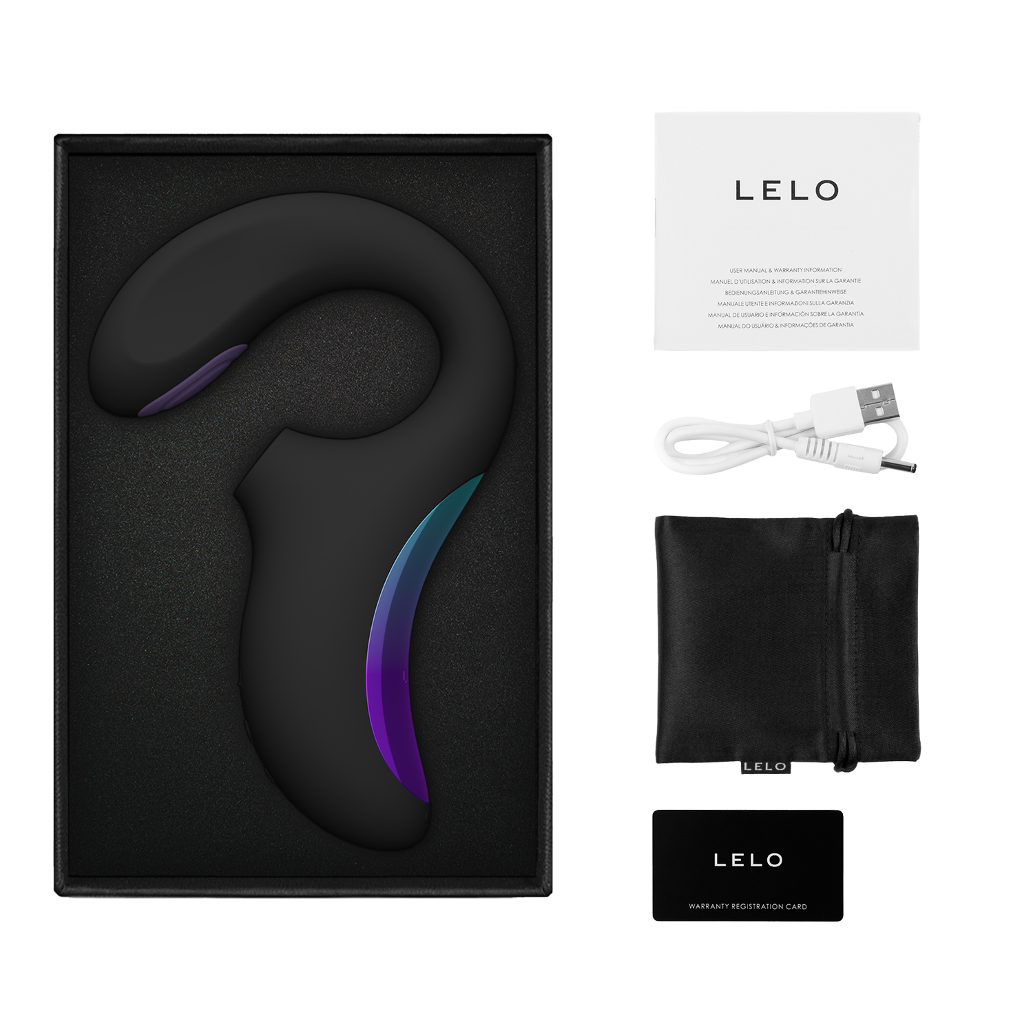 Lelo - Enigma Double Sonic - Drievoudige stimulatie - App Control - Zwart-Erotiekvoordeel.nl