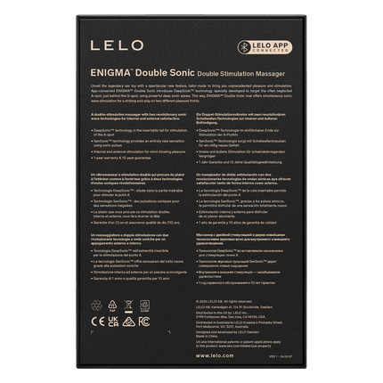 Lelo - Enigma Double Sonic - Drievoudige stimulatie - App Control - Zwart-Rimbastore.com