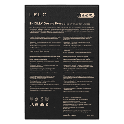 Lelo - Enigma Double Sonic - Drievoudige stimulatie - App Control - Zwart-Erotiekvoordeel.nl