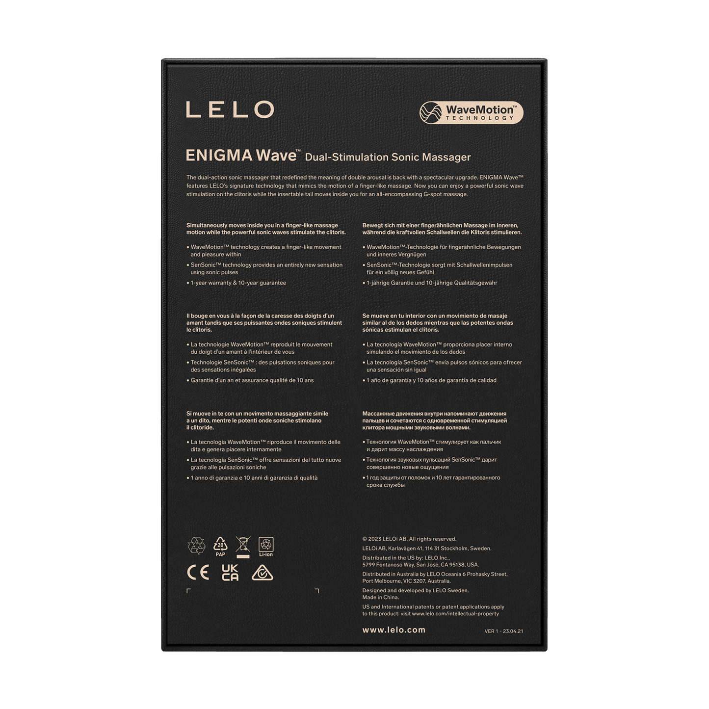 Lelo - Enigma Wave - G-spot en Luchtdruk Vibrator - Zwart-Erotiekvoordeel.nl